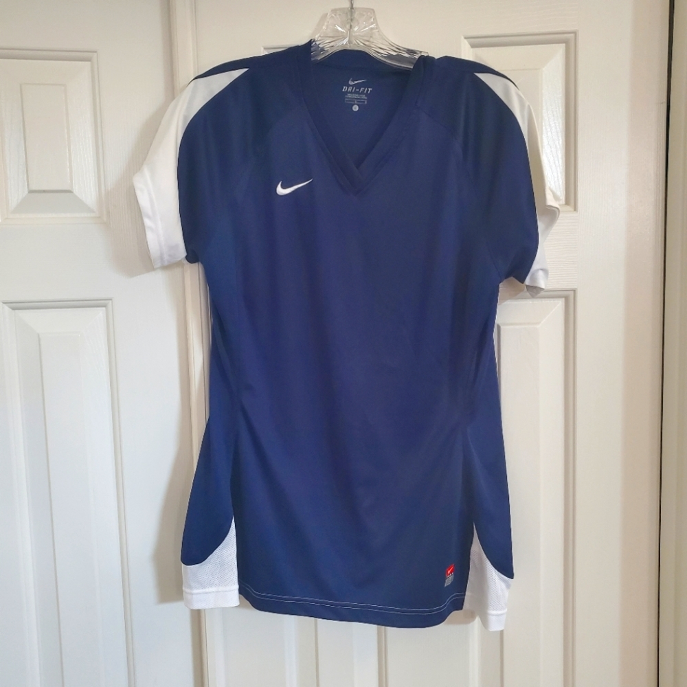 Nike Women's Short Sleeve Team Sport Top - Navy/White